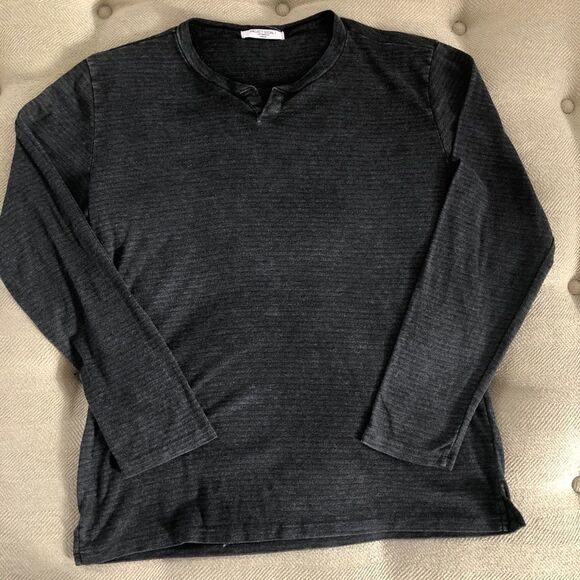 Project Social T Long Sleeve TShirt Grey Stripe M - Picture 1 of 5